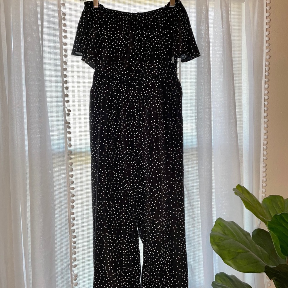 Princess Polly Polka Dot Off-Shoulder Jumpsuit